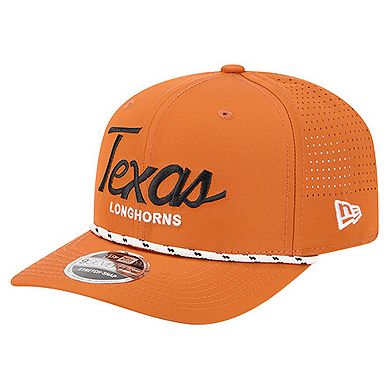 Men's New Era Texas Orange Texas Longhorns Script Performance Rope 9SEVENTY Adjustable Hat