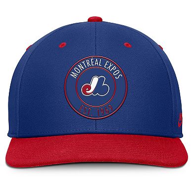 Men's Nike Blue/Red Montreal Expos Cooperstown Collection Pro Dri-FIT Snapback Hat