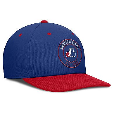 Men's Nike Blue/Red Montreal Expos Cooperstown Collection Pro Dri-FIT Snapback Hat