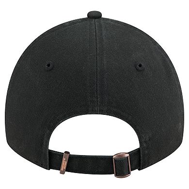 Men's New Era Black Chicago Blackhawks Stamp Fabric Applique 9TWENTY Adjustable Hat