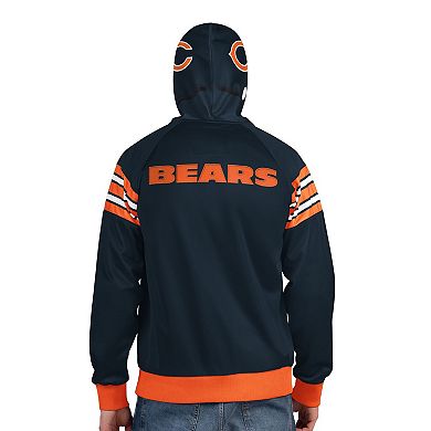 Men's Pro Player Navy/Orange Chicago Bears Helmet Full-Zip Hooded Track Jacket