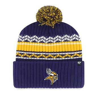 Youth '47 Purple Minnesota Vikings Polar Vortex Cuffed Knit Hat with Pom