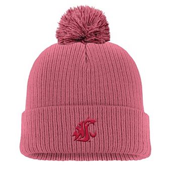 Men's Nike Pink Washington State Cougars Tonal Peak Cuffed Knit Hat with Pom