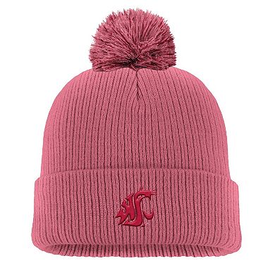Men's Nike Pink Washington State Cougars Tonal Peak Cuffed Knit Hat with Pom
