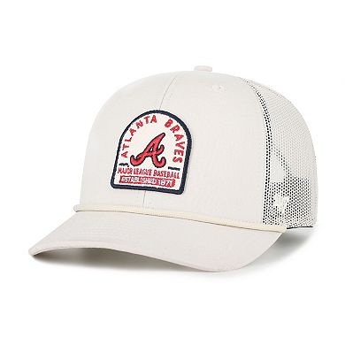 Men's '47 Cream Atlanta Braves Gravestone Adjustable Trucker Hat