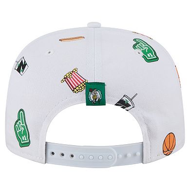 Men's New Era White Boston Celtics Team Cheer Rope 19TWENTY Adjustable Hat