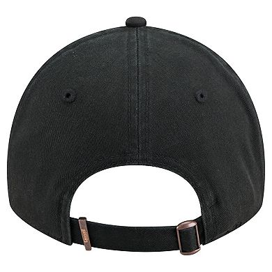 Men's New Era Black Boston Bruins Stamp Fabric Applique 9TWENTY Adjustable Hat