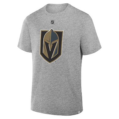 Men's Fanatics Jack Eichel Gray Vegas Golden Knights Authentic Stack Name & Number T-Shirt