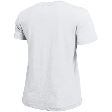 Women's Champion White Wisconsin Badgers Arched Over Logo T-Shirt