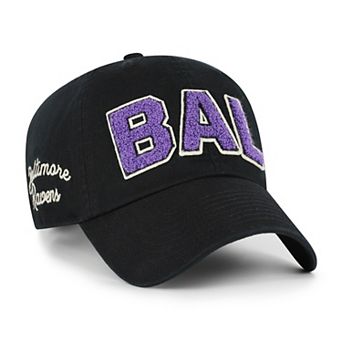 Women's '47 Black Baltimore Ravens Zoey Clean Up Adjustable Hat