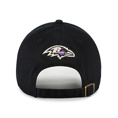 Women's '47 Black Baltimore Ravens Zoey Clean Up Adjustable Hat