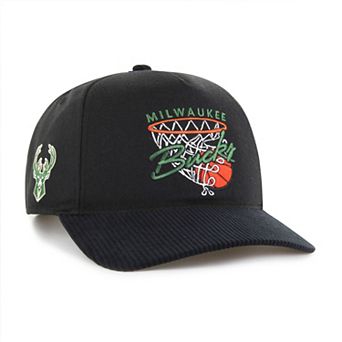 Men's '47 Black Milwaukee Bucks Nothing But Net Hitch Adjustable Hat