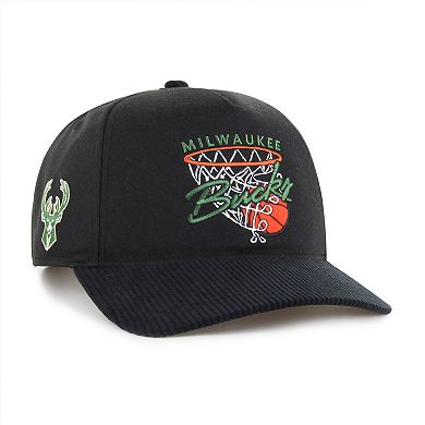 Men's '47 Black Milwaukee Bucks Nothing But Net Hitch Adjustable Hat