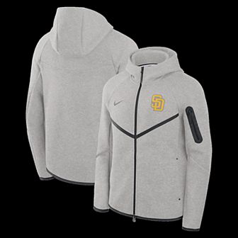 Men's Nike Heather Charcoal San Diego Padres Tech Fleece Windrunner Full-Zip Hoodie Jacket