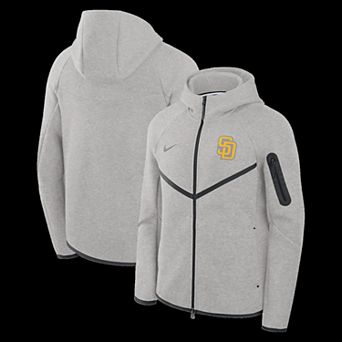 Men's Nike Heather Charcoal San Diego Padres Tech Fleece Windrunner Full-Zip Hoodie Jacket