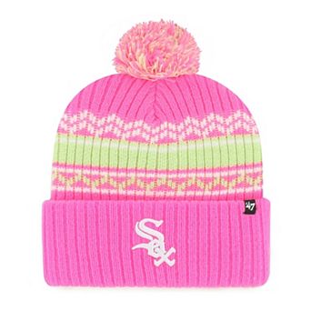 Youth '47 Pink Chicago White Sox Polar Vortex Cuffed Knit Hat with Pom