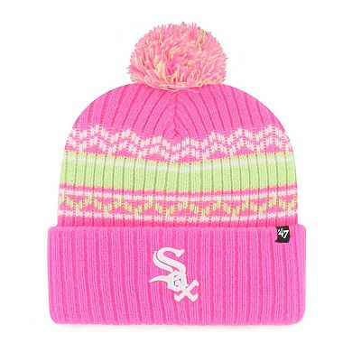 Youth '47 Pink Chicago White Sox Polar Vortex Cuffed Knit Hat with Pom