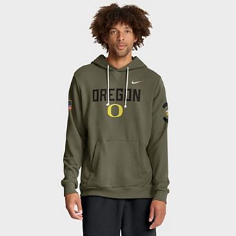Men's Nike Olive Oregon Ducks 2025 Military Appreciation Dri-FIT Hoodie