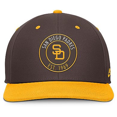 Men's Nike Brown/Gold San Diego Padres Cooperstown Collection Pro Dri-FIT Snapback Hat