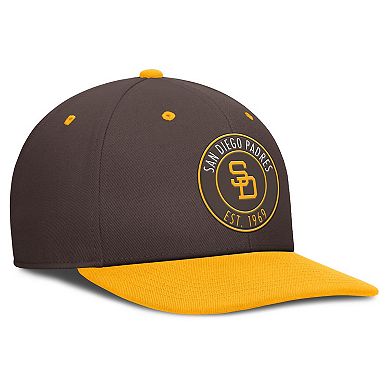 Men's Nike Brown/Gold San Diego Padres Cooperstown Collection Pro Dri-FIT Snapback Hat