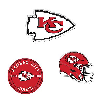 WinCraft Kansas City Chiefs 3-Pack Premium Fridge Magnet Set