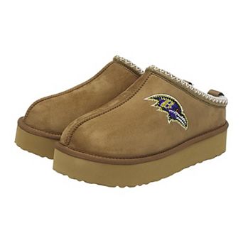 Women's Cuce Tan Baltimore Ravens Chestnut Slip On Boots with Crystal Logo
