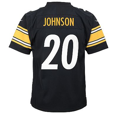 Youth Nike Kaleb Johnson Black Pittsburgh Steelers Team Game Jersey