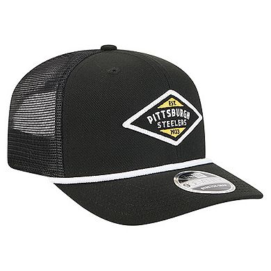 Men's New Era Black Pittsburgh Steelers Team 9SEVENTY Adjustable Hat