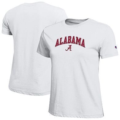 Women's Champion White Alabama Crimson Tide Arched Over Logo T-Shirt