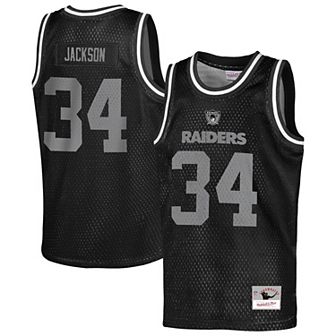 Youth Mitchell & Ness Bo Jackson Black Las Vegas Raiders Retired Player NFL Basketball Fashion Jersey