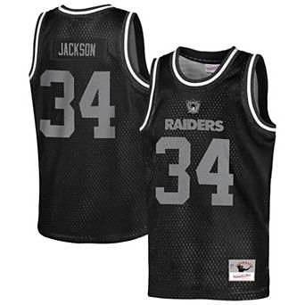 Youth Mitchell & Ness Bo Jackson Black Las Vegas Raiders Retired Player NFL Basketball Fashion Jersey