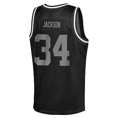 Youth Mitchell & Ness Bo Jackson Black Las Vegas Raiders Retired Player NFL Basketball Fashion Jersey