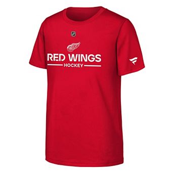 Youth Fanatics Red Detroit Red Wings Authentic Pro Wordmark T-Shirt