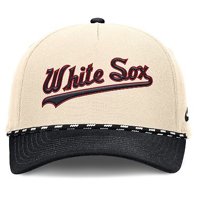 Men's Nike Natural/Black Chicago White Sox Cooperstown Collection Rise Adjustable Hat