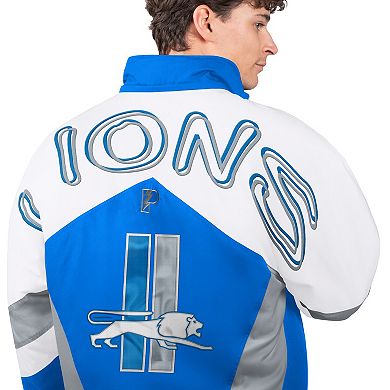 Men's Pro Player Blue Detroit Lions Shoulder To Shoulder Polyfill Full-Zip Hooded Jacket