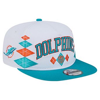 Men's New Era White Miami Dolphins Argyle 19TWENTY Adjustable Hat