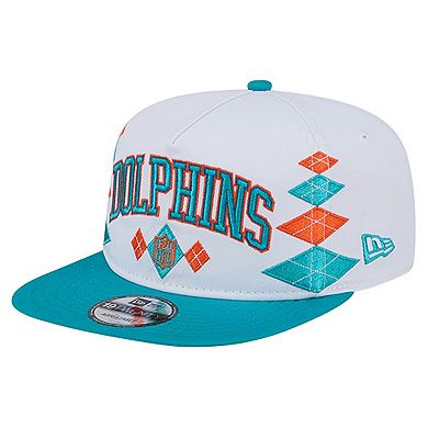 Men's New Era White Miami Dolphins Argyle 19TWENTY Adjustable Hat