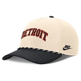 Men's Nike Natural/Black Detroit Tigers Cooperstown Collection Rise Adjustable Hat