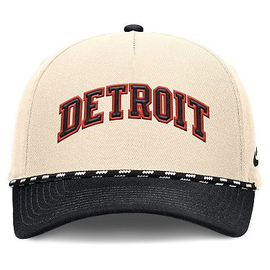 Men's Nike Natural/Black Detroit Tigers Cooperstown Collection Rise Adjustable Hat