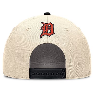 Men's Nike Natural/Black Detroit Tigers Cooperstown Collection Rise Adjustable Hat
