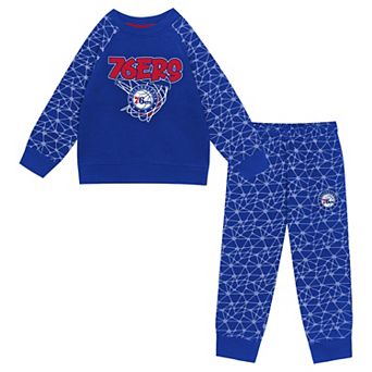 Toddler Outerstuff Royal Philadelphia 76ers Nothing But Net Fleece Sweatshirt & Pants Set
