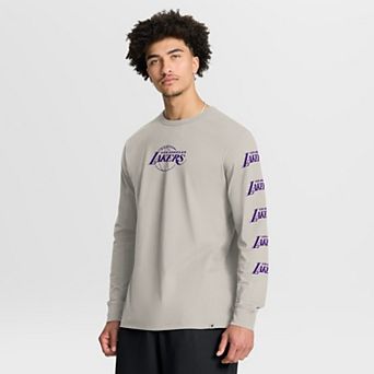 Men's Fanatics Cream Los Angeles Lakers Crossover Collection Ball Screen Action Premium Long Sleeve T-Shirt
