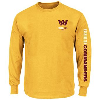 Men's Fanatics Gold Washington Commanders Big & Tall Clock Management Legacy Long Sleeve T-Shirt