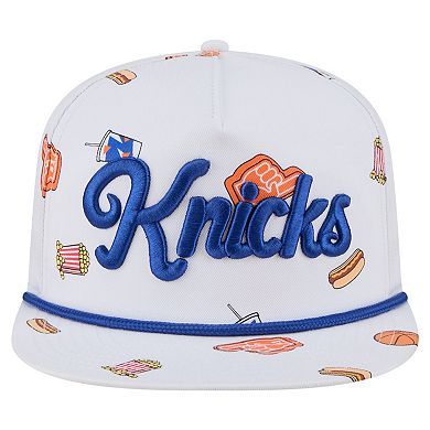 Men's New Era White New York Knicks Team Cheer Rope 19TWENTY Adjustable Hat