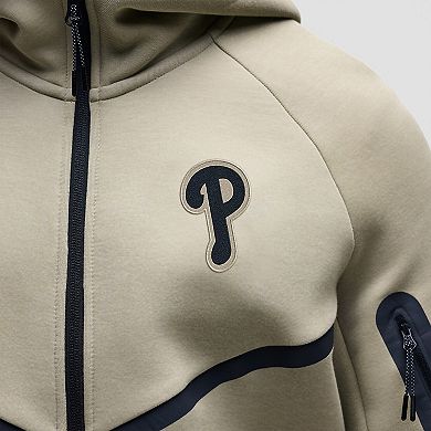 Men's Nike Tan Philadelphia Phillies Tech Fleece Windrunner Full-Zip Hoodie Jacket