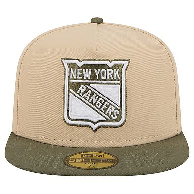 Men's New Era Tan/Olive New York Rangers Color Pack Two-Tone 59FIFTY A-Frame Fitted Hat