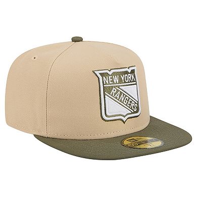 Men's New Era Tan/Olive New York Rangers Color Pack Two-Tone 59FIFTY A-Frame Fitted Hat