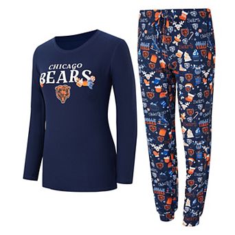 Women's Concepts Sport Navy Chicago Bears Chesnut Long Sleeve T-Shirt and Pant Sleep Set