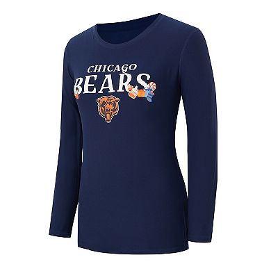 Women's Concepts Sport Navy Chicago Bears Chesnut Long Sleeve T-Shirt and Pant Sleep Set
