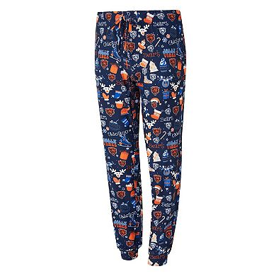 Women's Concepts Sport Navy Chicago Bears Chesnut Long Sleeve T-Shirt and Pant Sleep Set